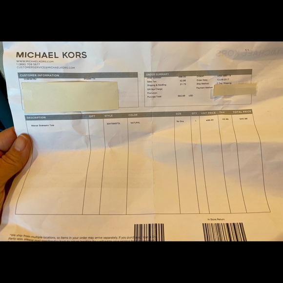 Michael Kors Mercer Snake Skin Leather Natural Tote Large Shoulder Bag Handbag - Picture 2 of 13